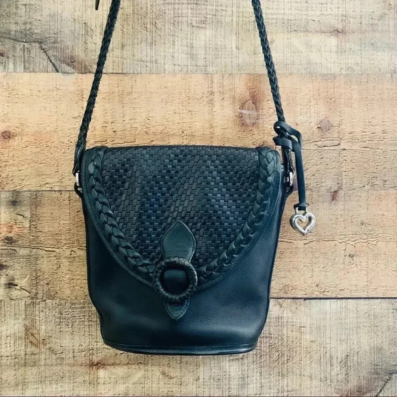 Brighton Leather Woven Crossbody Purse - Picture 2 of 7